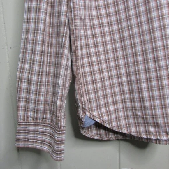 Magellan Sportswear Button Up Shirt XL Plaid Brown White - Picture 6 of 15